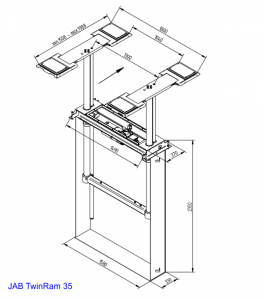 dimensiones elevador de piston TwinRam 35